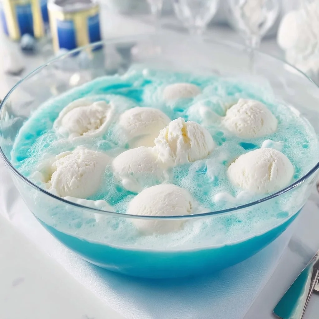 Colorful baby shower punch in a festive glass, perfect for celebrations.