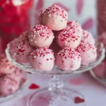Oreo truffle balls with pink candy coating, a delicious dessert treat.